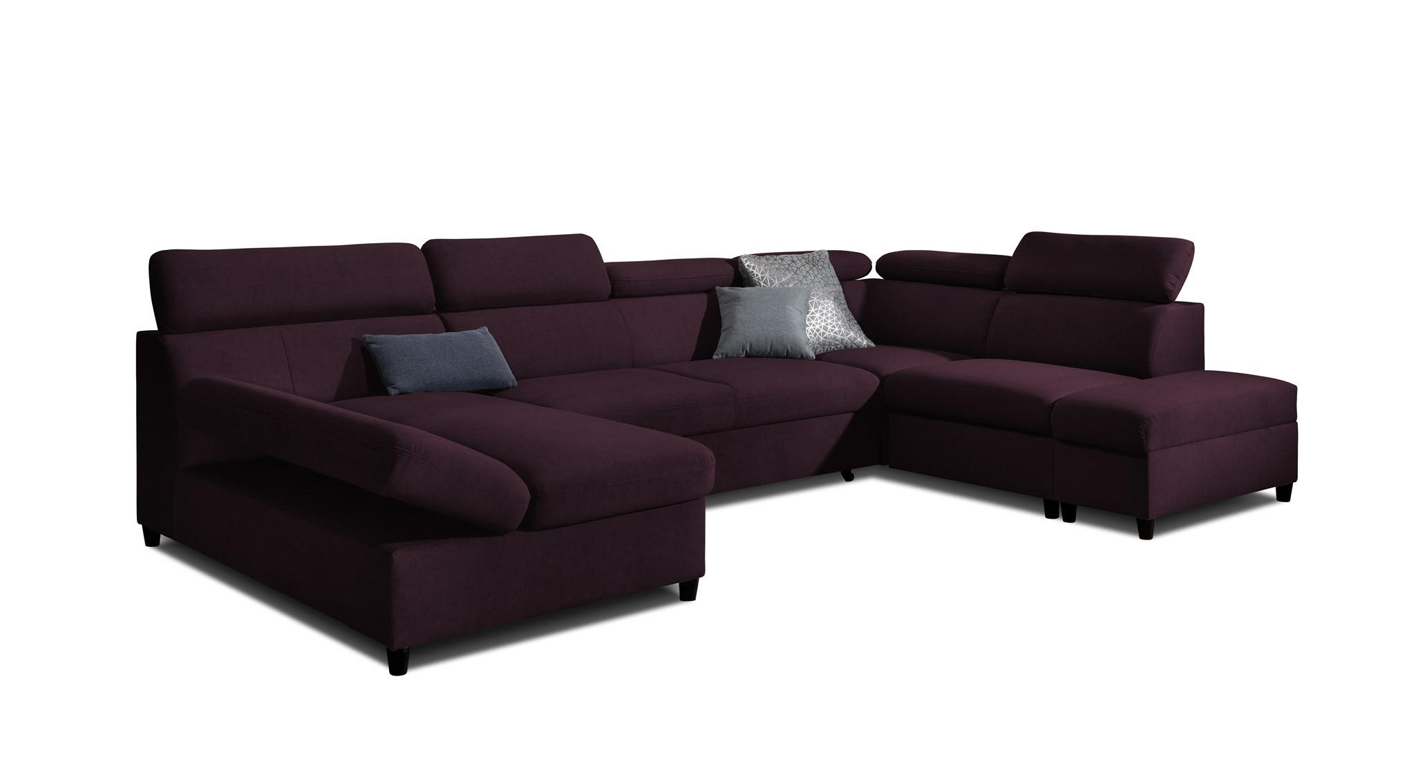 WOHNLANDSCHAFT Schlafsofa Anton - Violett, Holzwerkstoff/Textil (342/96/205cm) - Fun Möbel