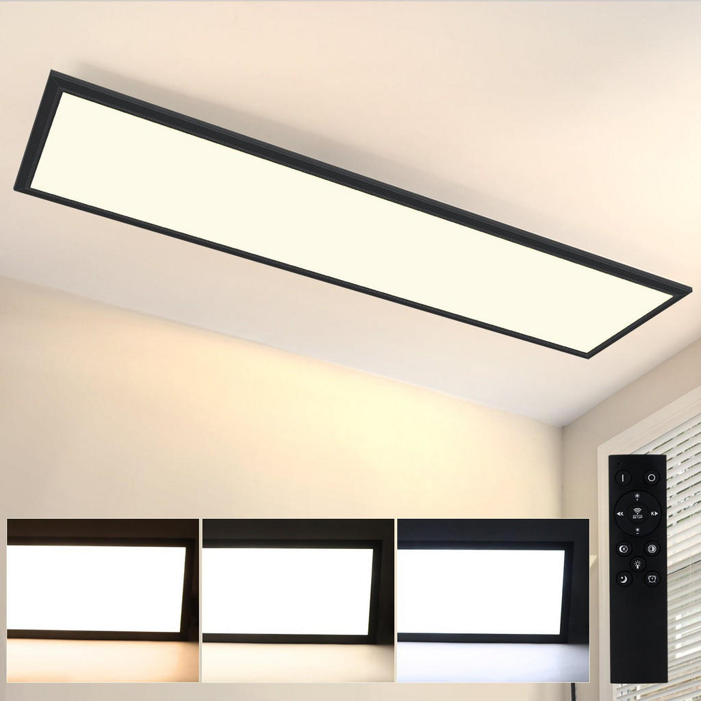 Thumbnail - Nettlife Led-Deckenleuchte, Schwarz, Metall, 30x1x120 cm, Lampen & Leuchten, Innenbeleuchtung, Deckenleuchten
