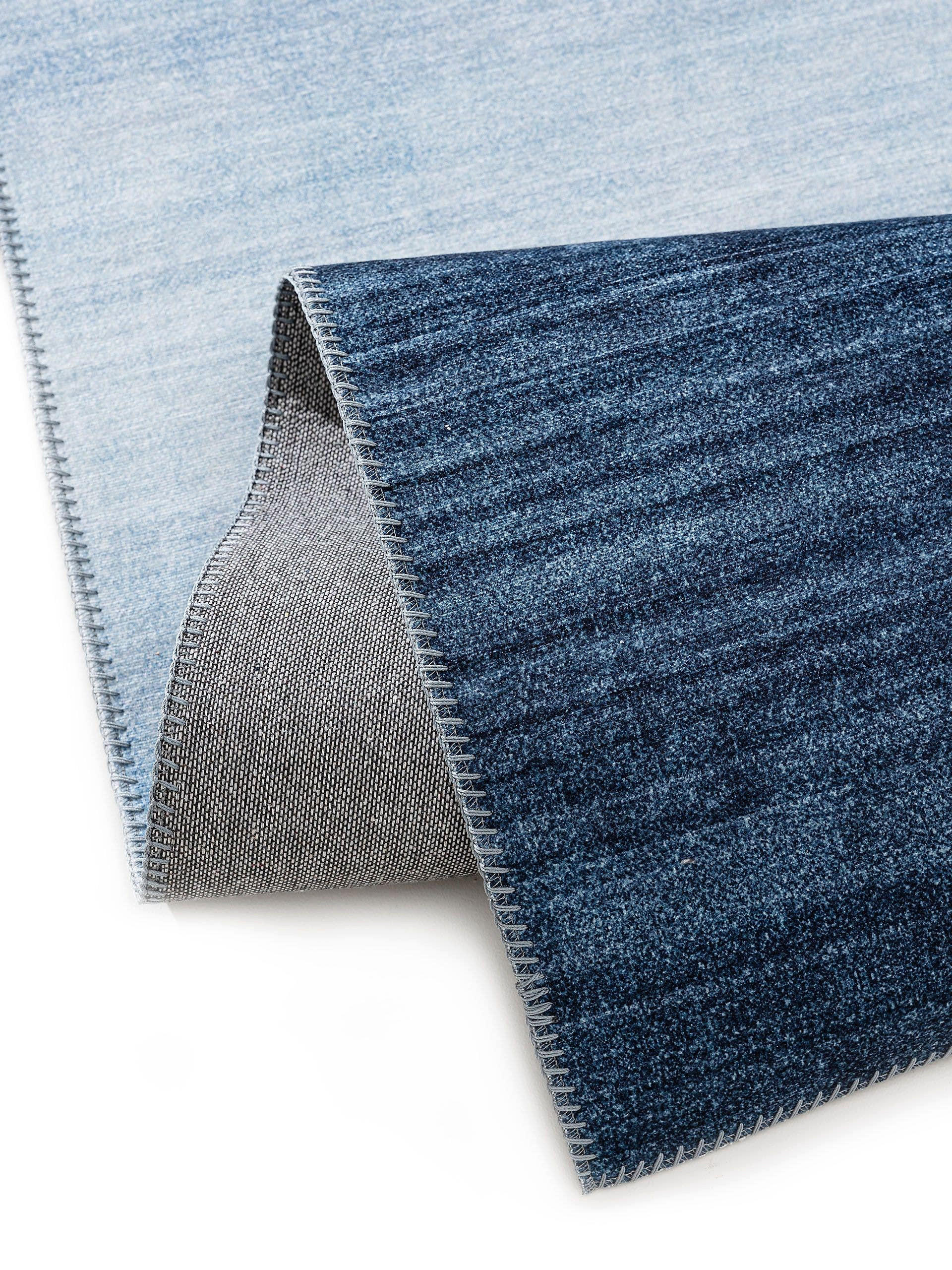 Thumbnail - benuta Pop Teppich, Blau, Textil, Beton Optik, Rechteckig, 120x170 cm, wasserabweisend, Teppiche & Böden, Teppiche