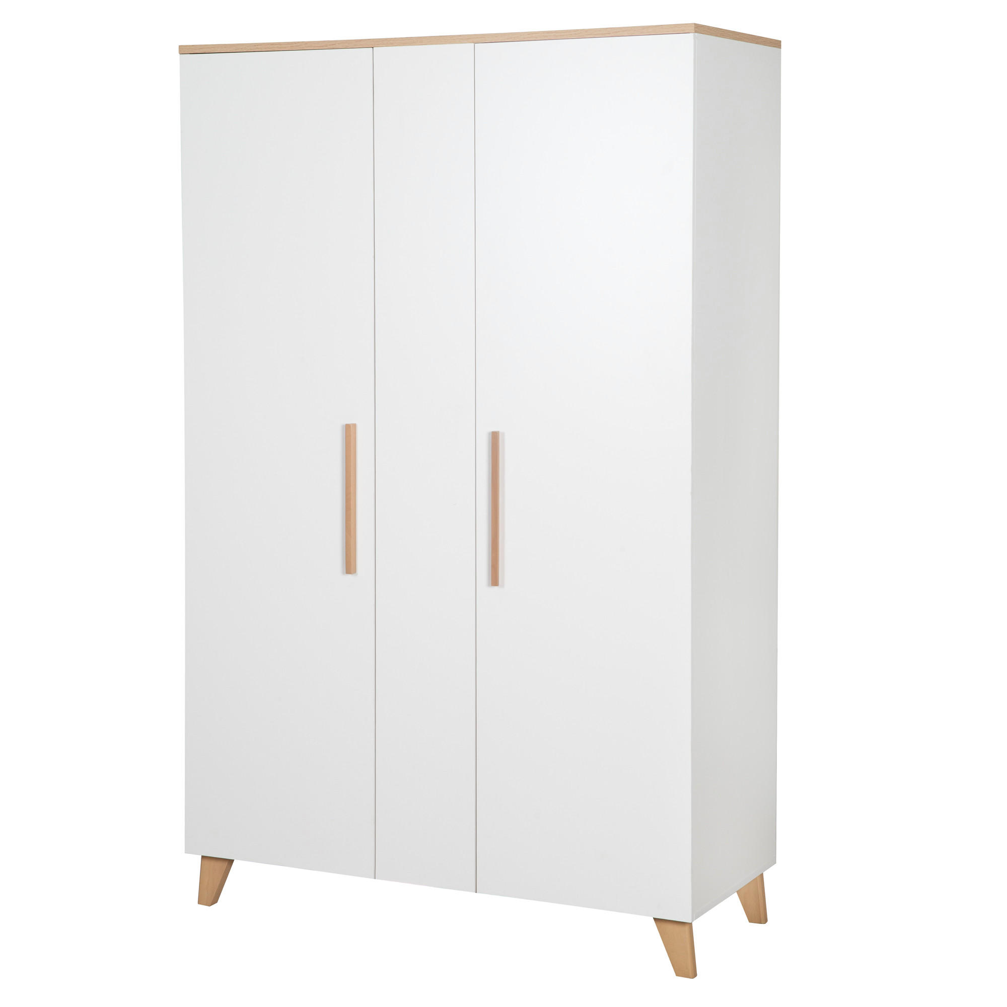 KINDERKLEIDERSCHRANK Leon-2,5 türig - Weiß, Holz (119/190/52cm) - Roba
