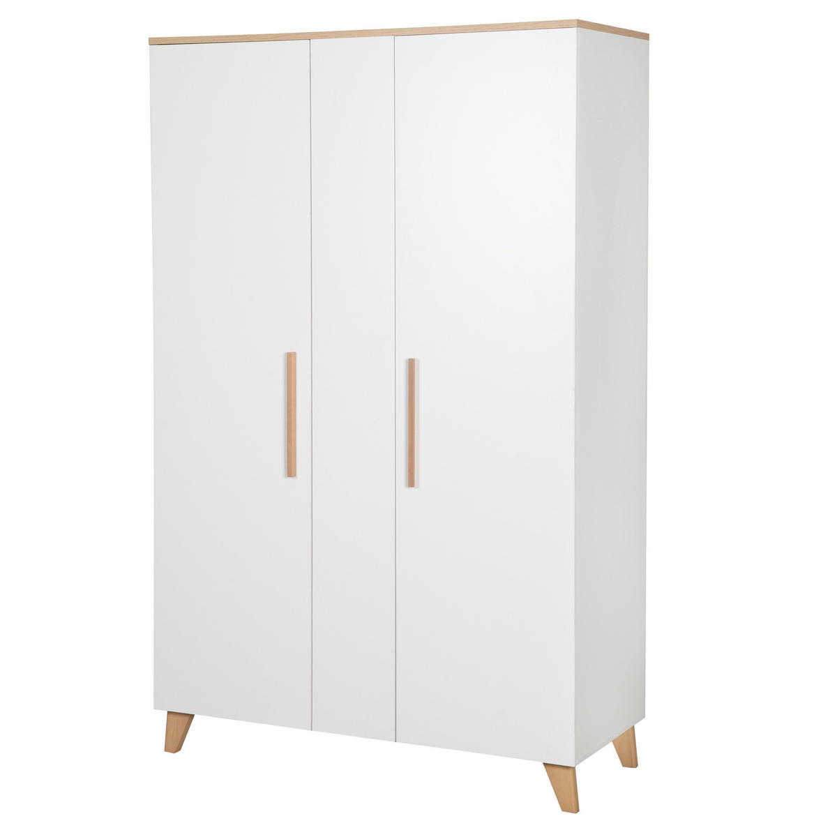 KINDERKLEIDERSCHRANK Leon-2,5 türig - Weiß, Holz (119/190/52cm) - Roba