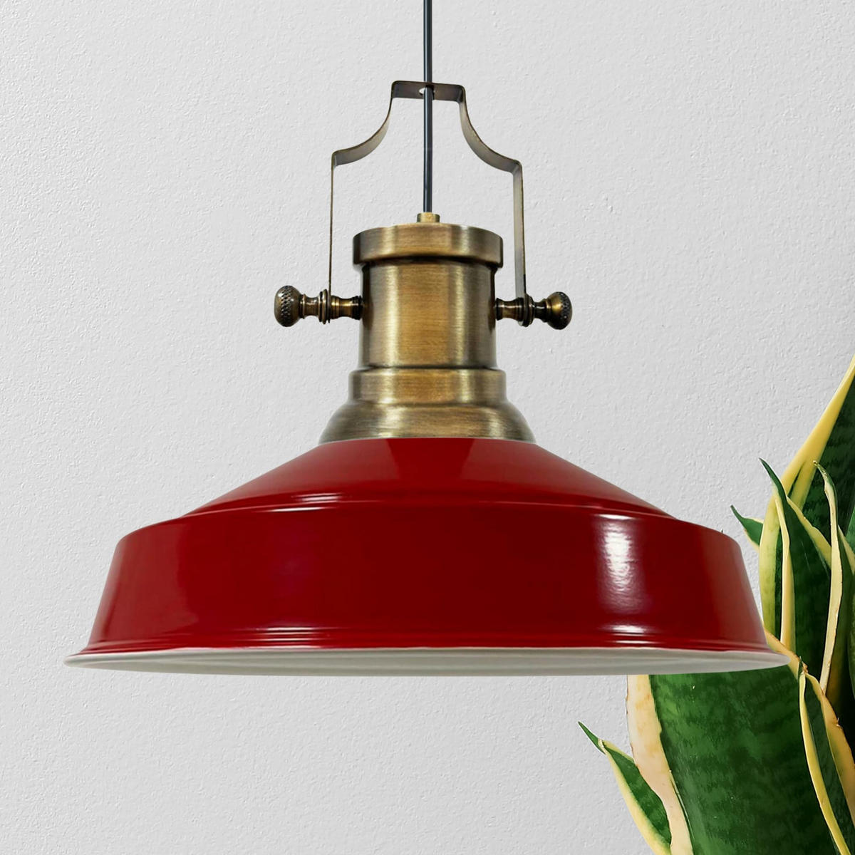 HÄNGELAMPE Asletl Industrial 40/36 cm - Rot, Metall (40/36cm) - Bamyum