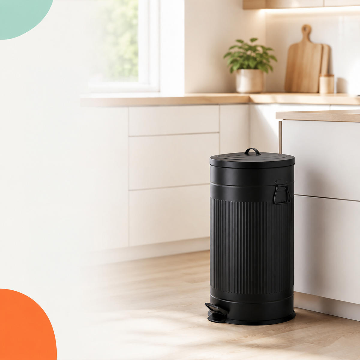 MÜLLEIMER Schwarz Treteimer Soft-Close 40 l - Schwarz, Kunststoff/Metall (35/67/35cm) - Relaxdays