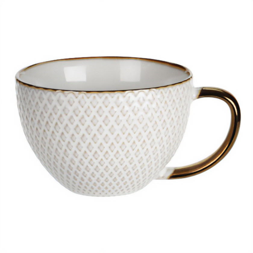 BECHER Muster 4 460 ml 15/11,6/7,6 cm - Beige, Keramik (0.46L) - Siaki