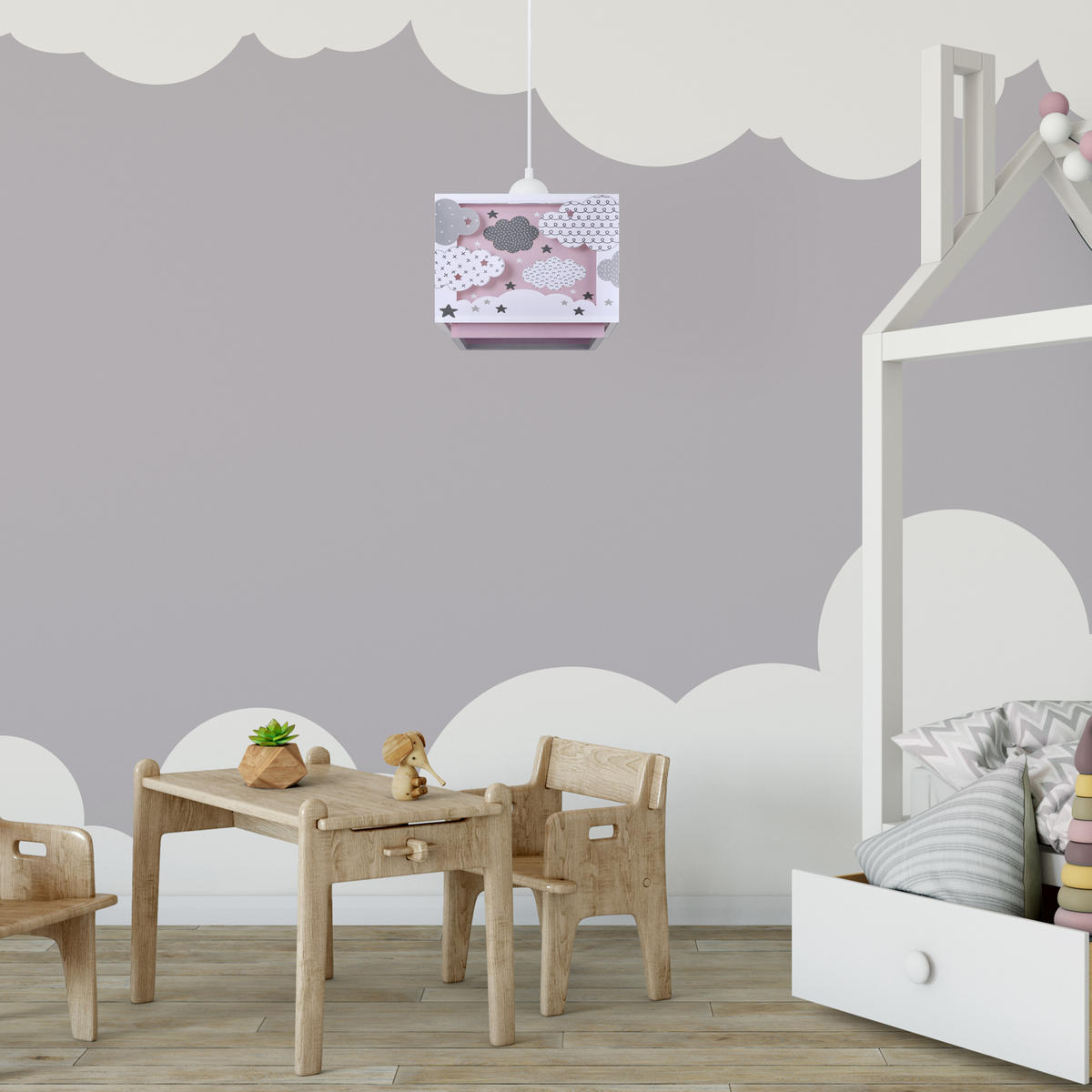 PENDELLEUCHTE Greta Pd Cloud - Weiß, Kunststoff (24/24/24.5cm) - Paco Home