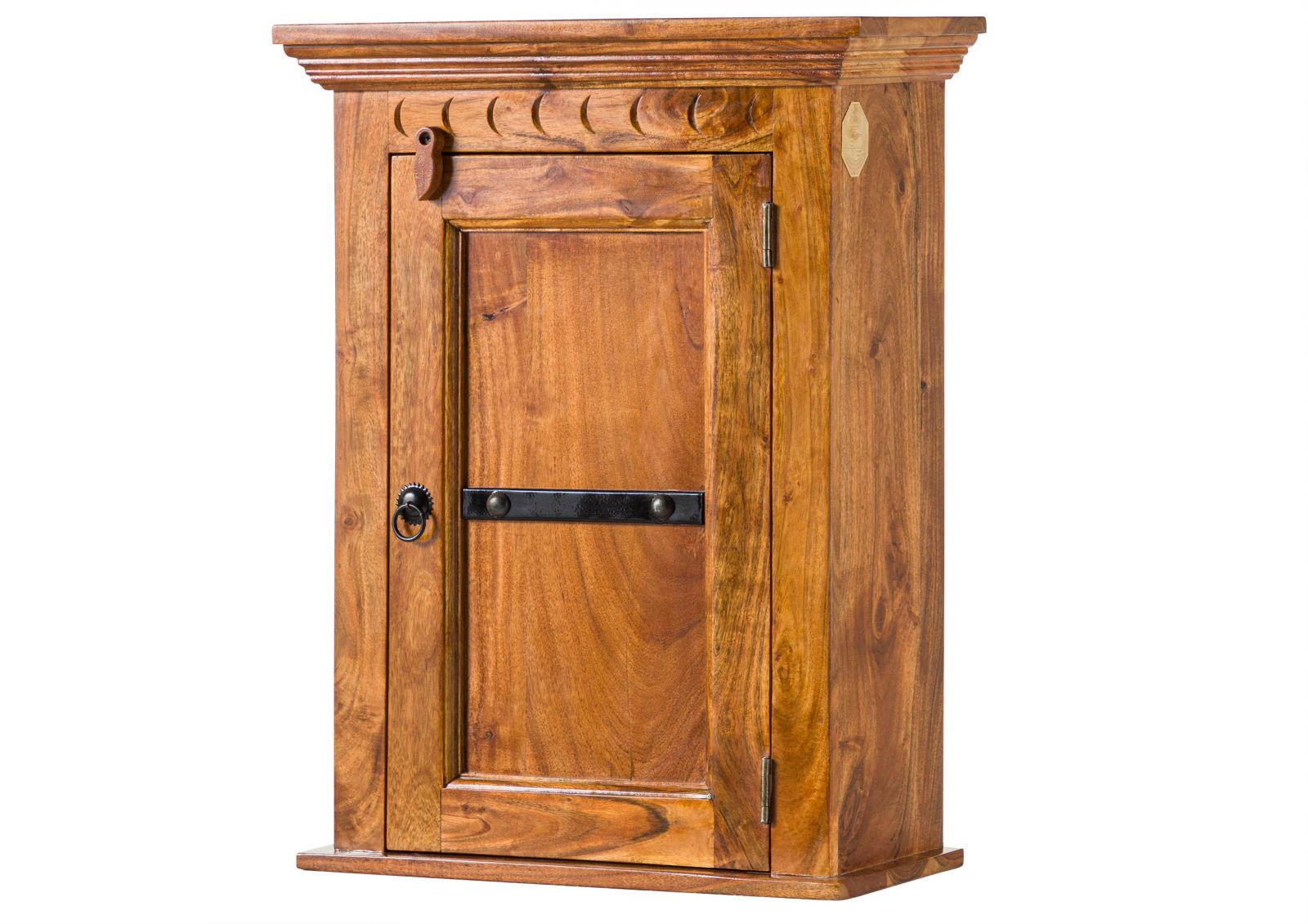 HÄNGESCHRANK Akazie 52x24x69 honig lackiert OXFORD #01003 - Braun, Holz (52/69/24cm) - Massivmoebel24