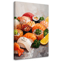 LEINWANDBILD Essen & Trinken 80x120cm - Multicolor, Textil (80/120cm) - Feeby