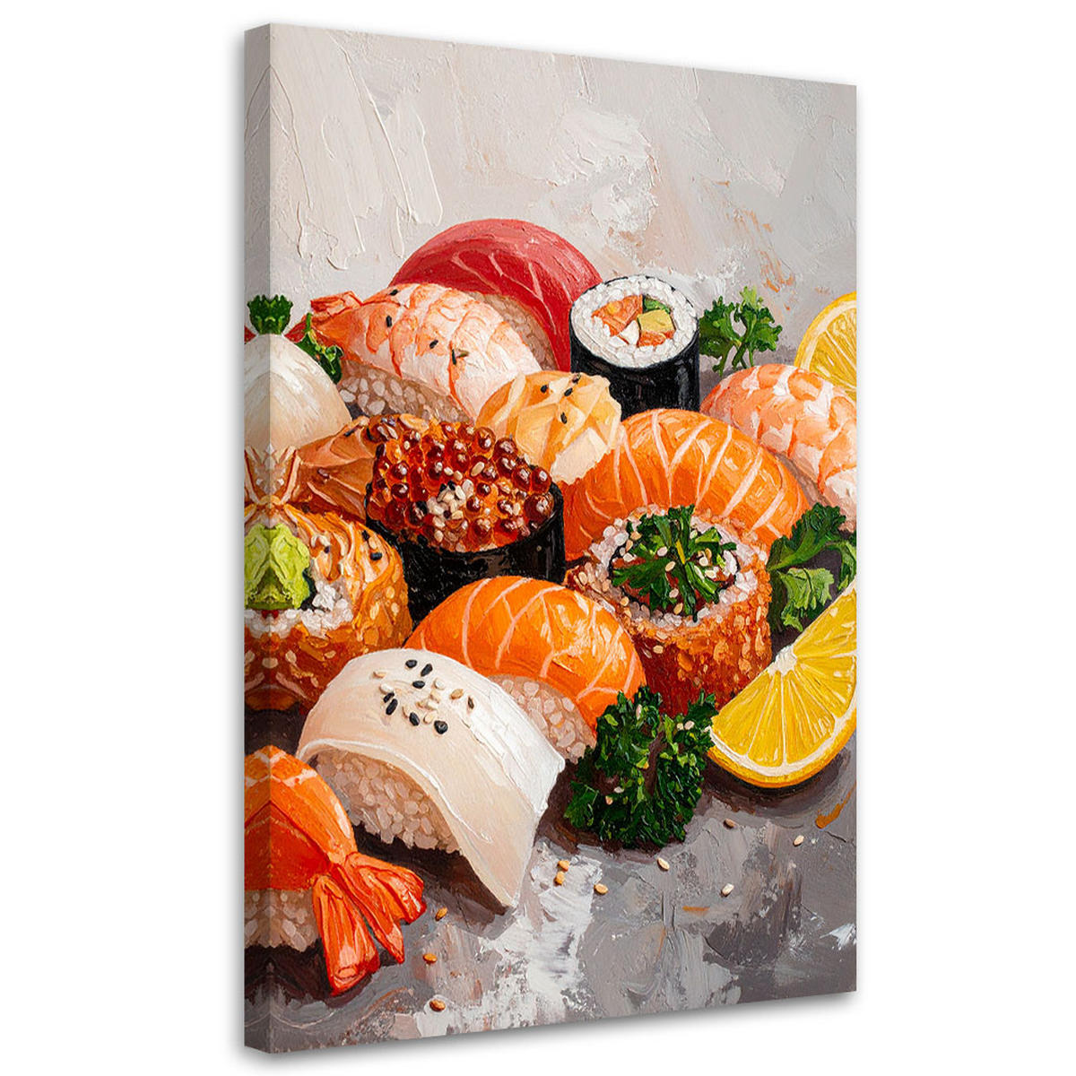 LEINWANDBILD Essen & Trinken 80x120cm - Multicolor, Textil (80/120cm) - Feeby