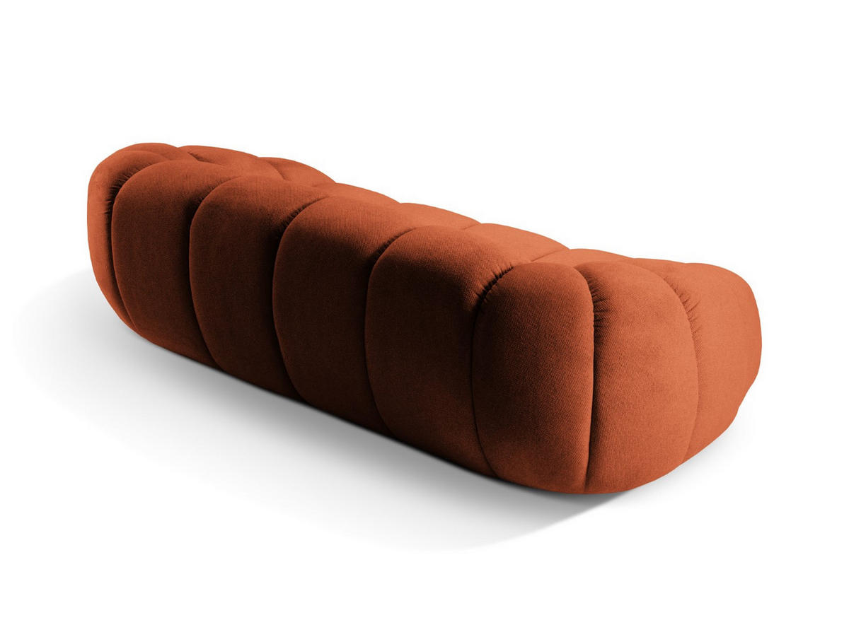 SOFA Diana aus Strukturierter Samt terrakotta 3 Sitzplätze - Terra cotta, Textil (114/72/234cm) - Micadoni