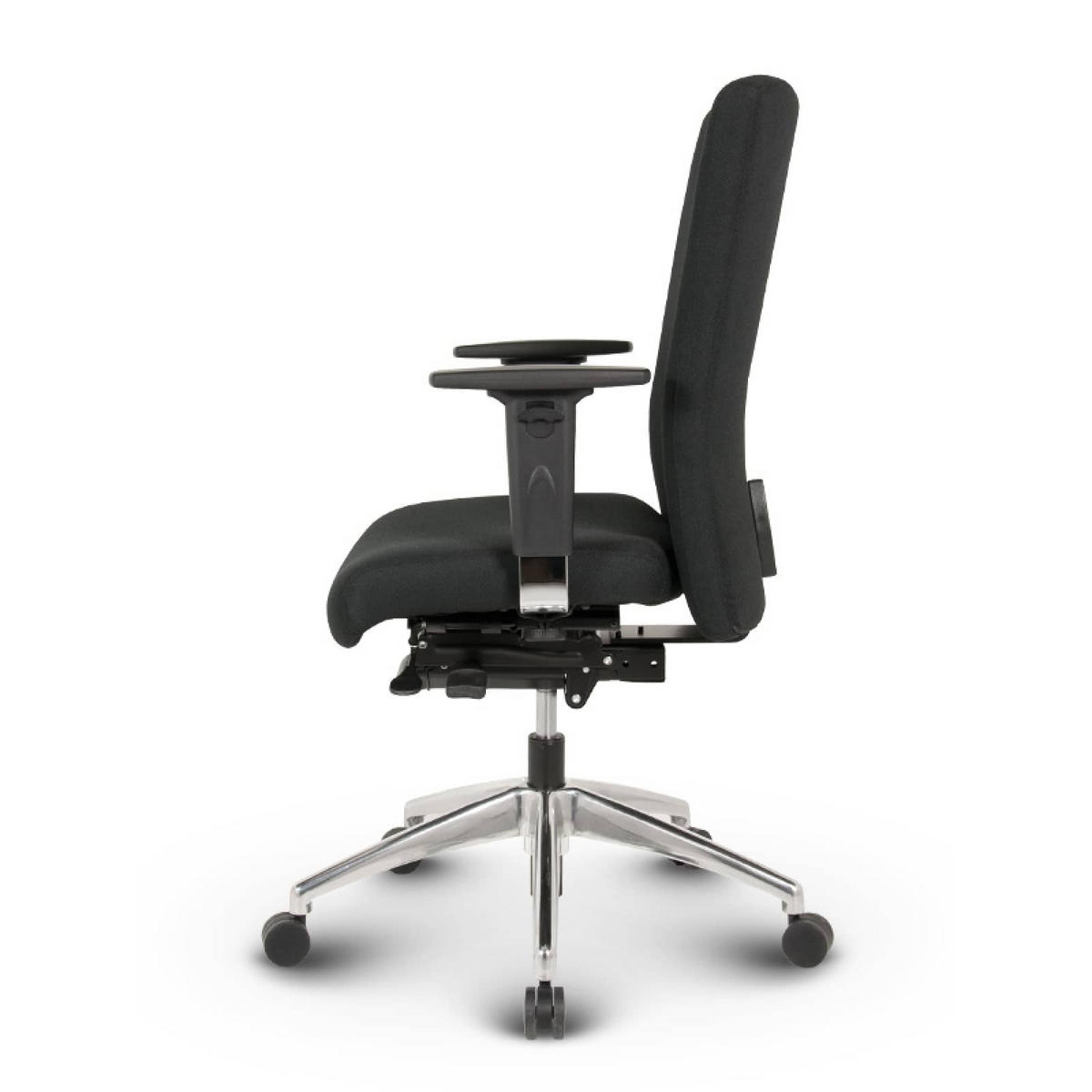 BÜROSTUHL Terox Stoff Schwarz - ergonomisch, 150 kg belastbar, Sitzhöhe 54-66cm - Schwarz, Kunststoff/Textil (65/106/60cm) - Versee