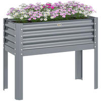HOCHBEET, Silber, Stahl - Silberfarben, Metall (45/80/100cm) - Outsunny