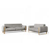 SOFASET Valerie 3-2 - Hellgrau, Holzwerkstoff/Textil (228/79/90cm) - Fun Möbel