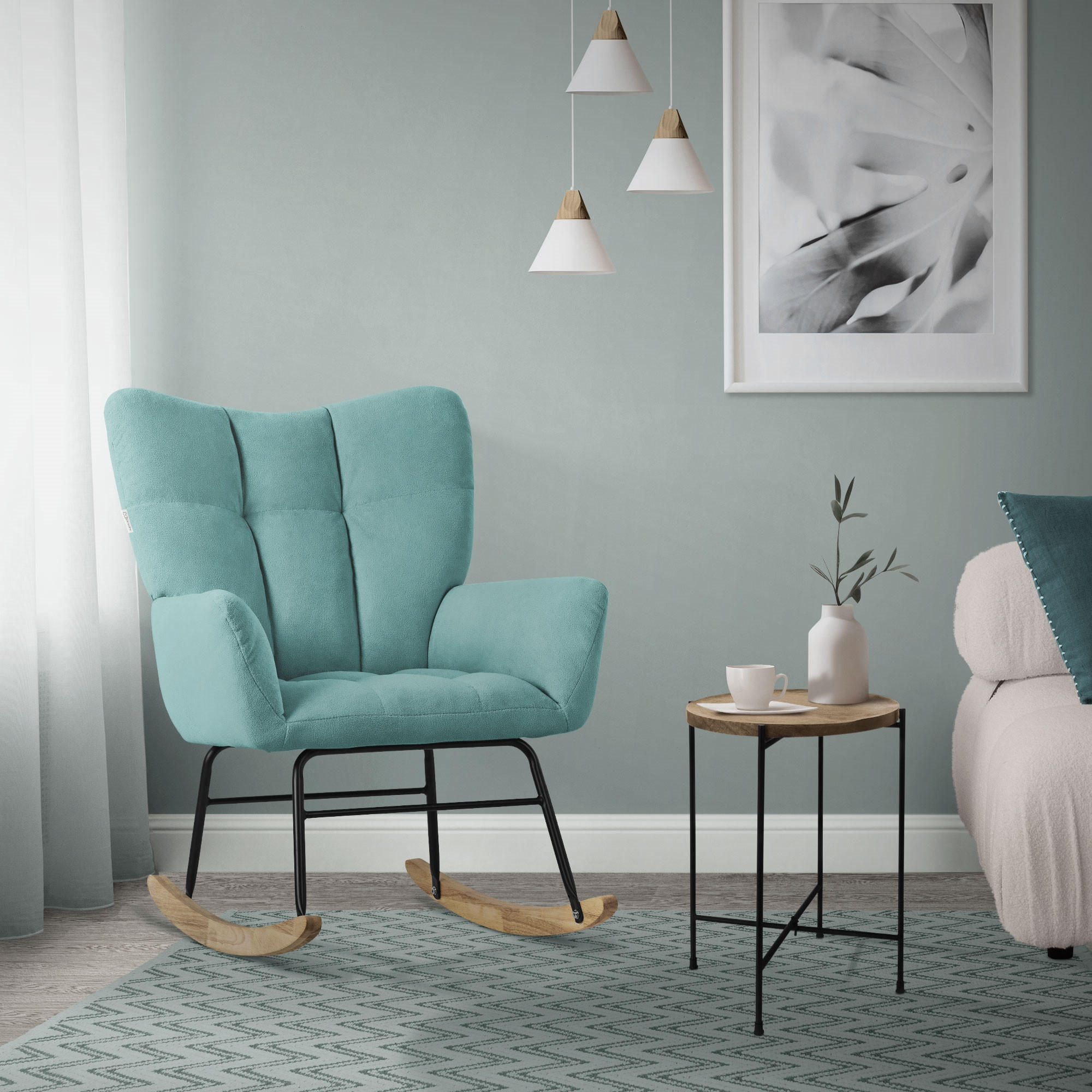 SCHAUKELSESSEL - Mintgrün, Metall (88/95/69cm) - ML-DESIGN