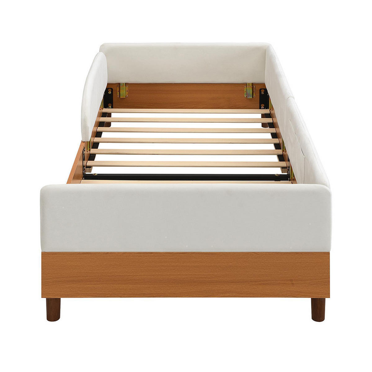 DJECJA POSTELJA 90x200 cm s mekanim protuudarnim pjenastim rubom - prirodne boje, tekstil (90/208cm) - KOMHTOM