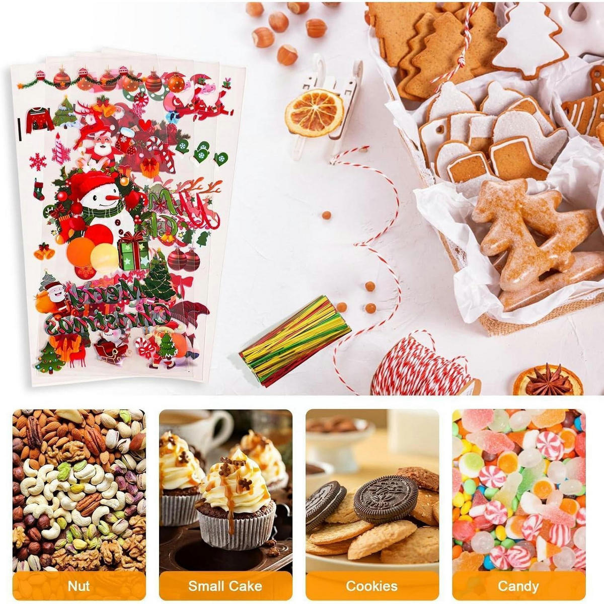 GESCHENKTÜTEN 120er Set Weihnachten 13.5 x 27.5 cm - Multicolor, Kunststoff (13/1/27.5cm)