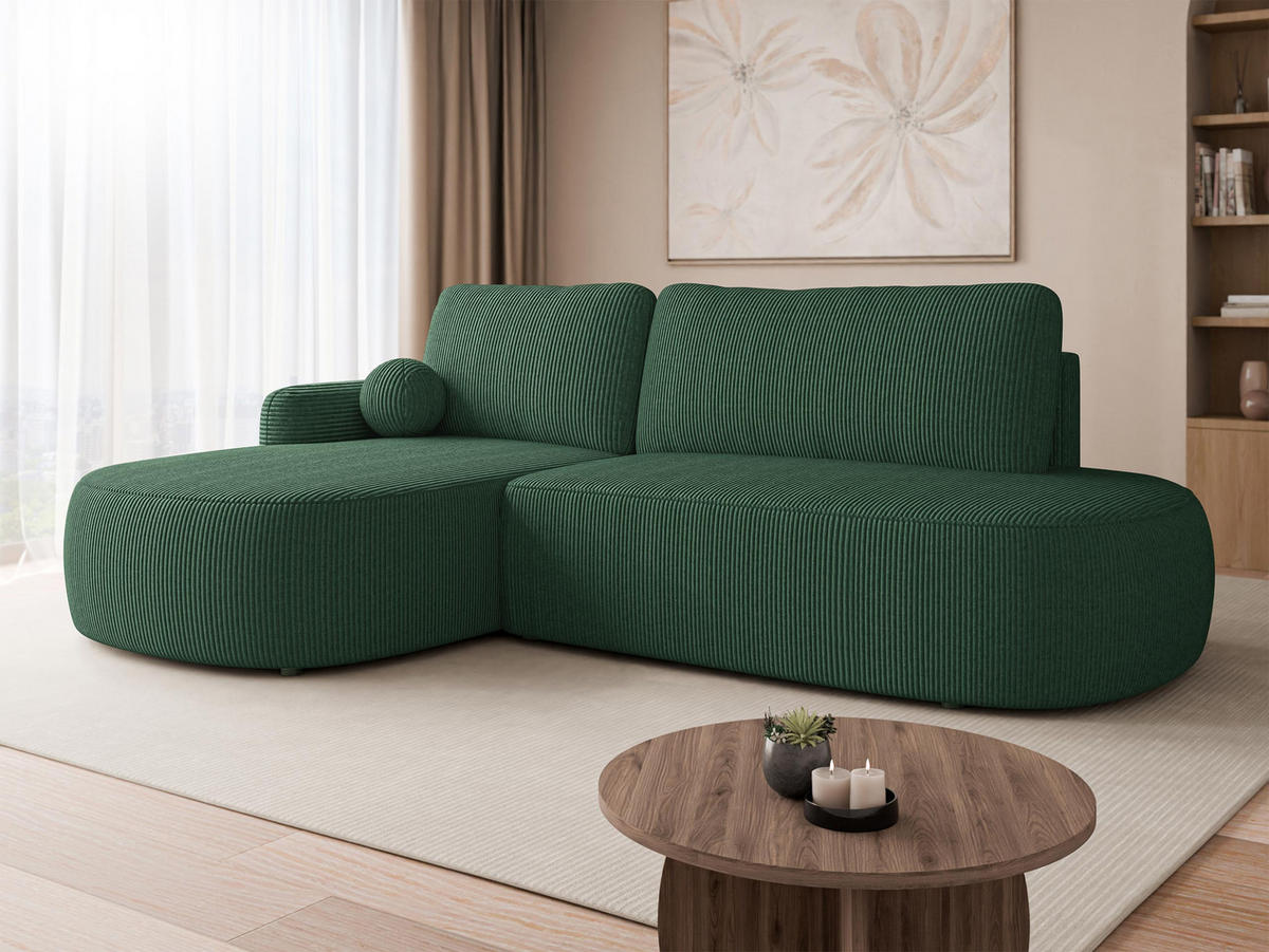COLTAR Loridu O Reiat, Stanga - verde închis/negru, material plastic/material textil (274/174cm) - MIRJAN24