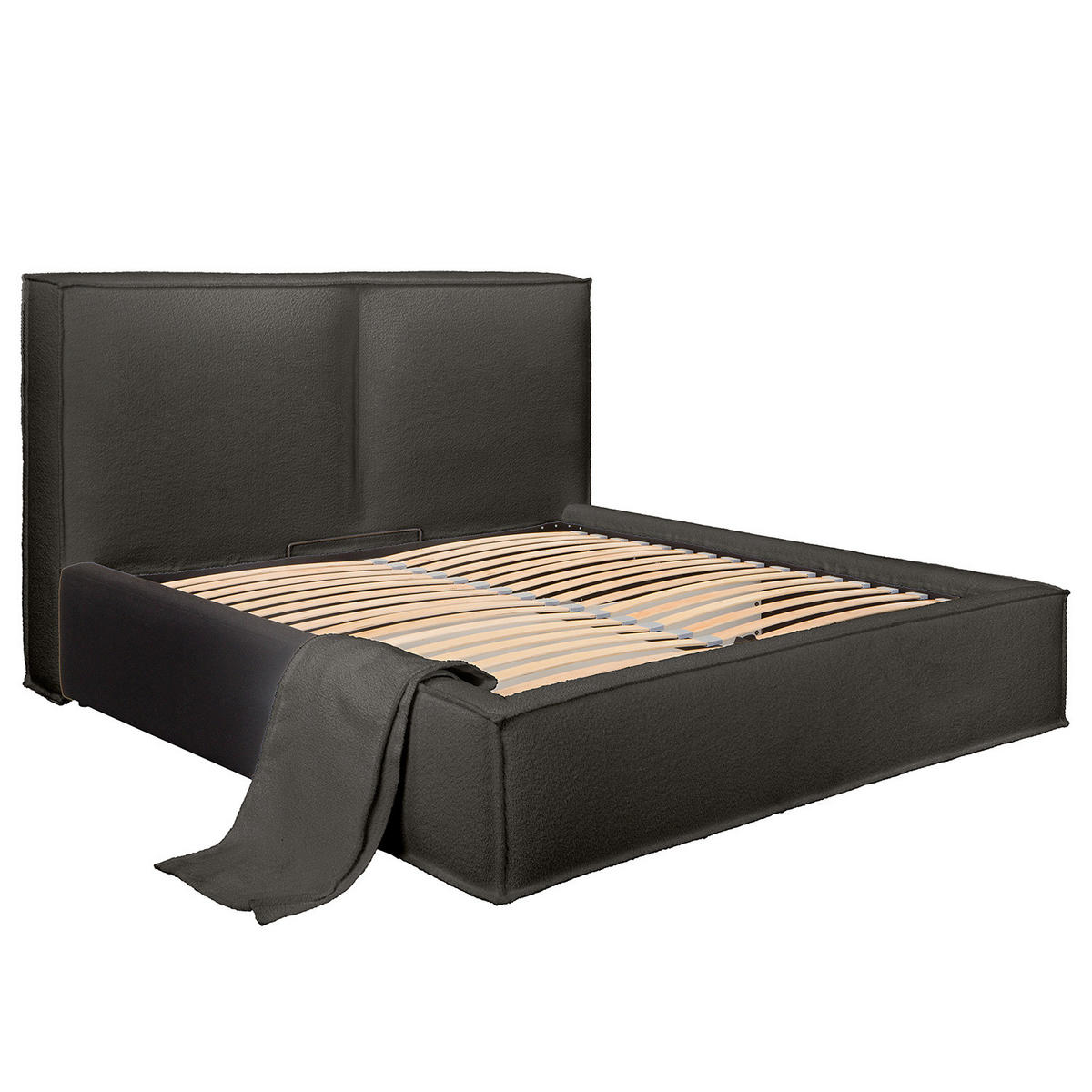 POLSTERBETT - Anthrazit, Textil (200/200cm) - home24