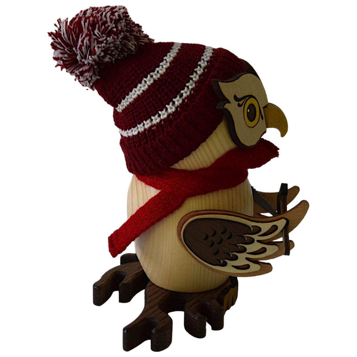 RAUCHFIGUR Eule Waldarbeiter 15 cm - Multicolor, Holz (10/15/10cm)