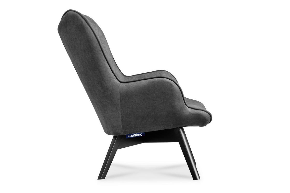 SESSEL GLORI mit Armlehnen, Dunkelgrau - Dunkelgrau/Schwarz, Holz/Textil (78/94/88cm) - KONSIMO®