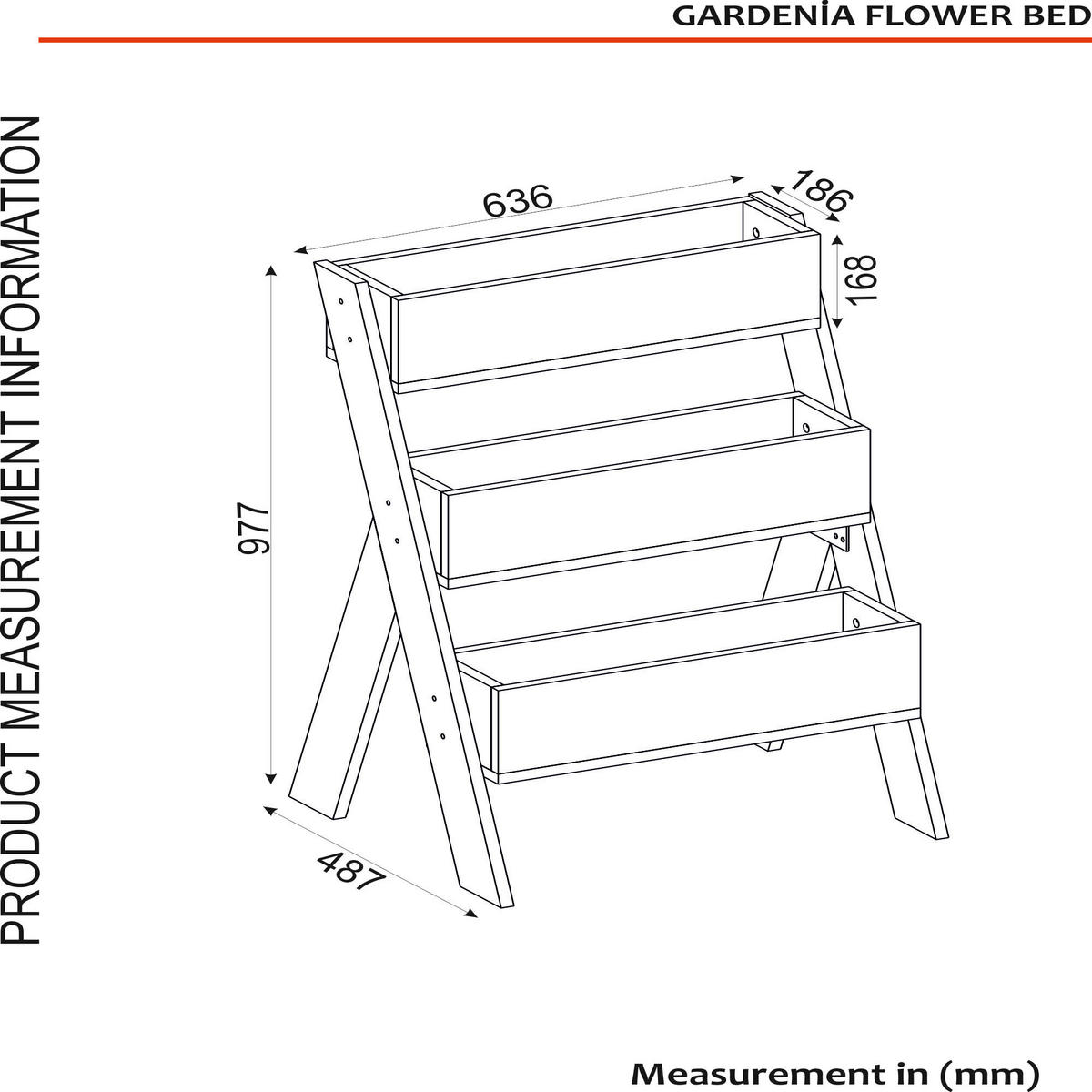 BLUMENSTÄNDER Gardenia Weiß - Weiß, Holzwerkstoff (49/64/98cm) - moebel17