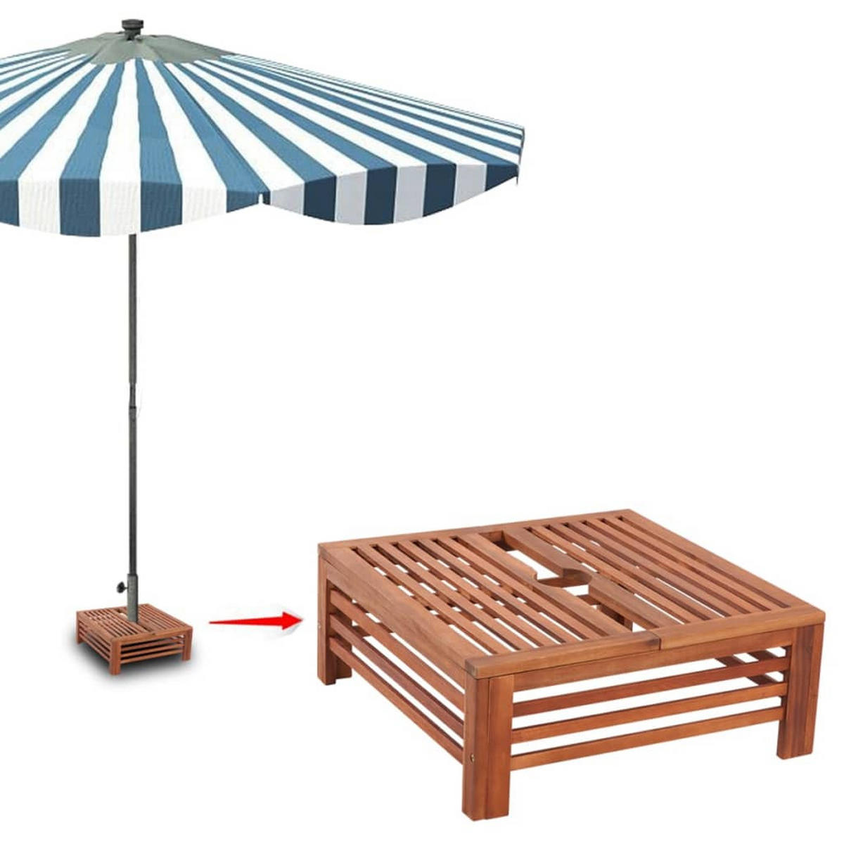 SONNENSCHIRMSTÄNDER-VERKLEIDUNG Aus Holz - Braun, Holz (62/62cm) - vidaXL