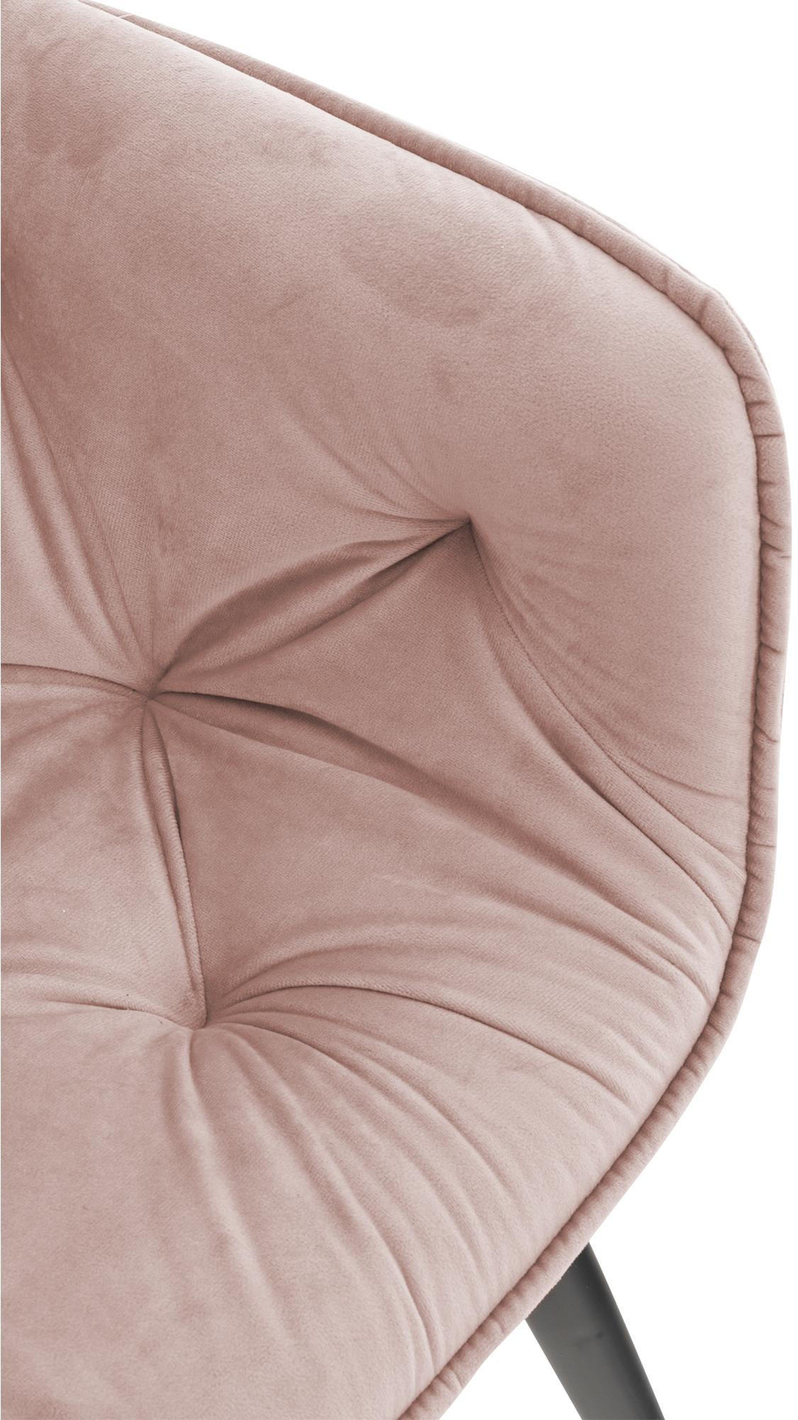 ARMLEHNENSTUHL Samt Pink - Pink/Schwarz, Textil/Metall (58/83/62cm) - CLP