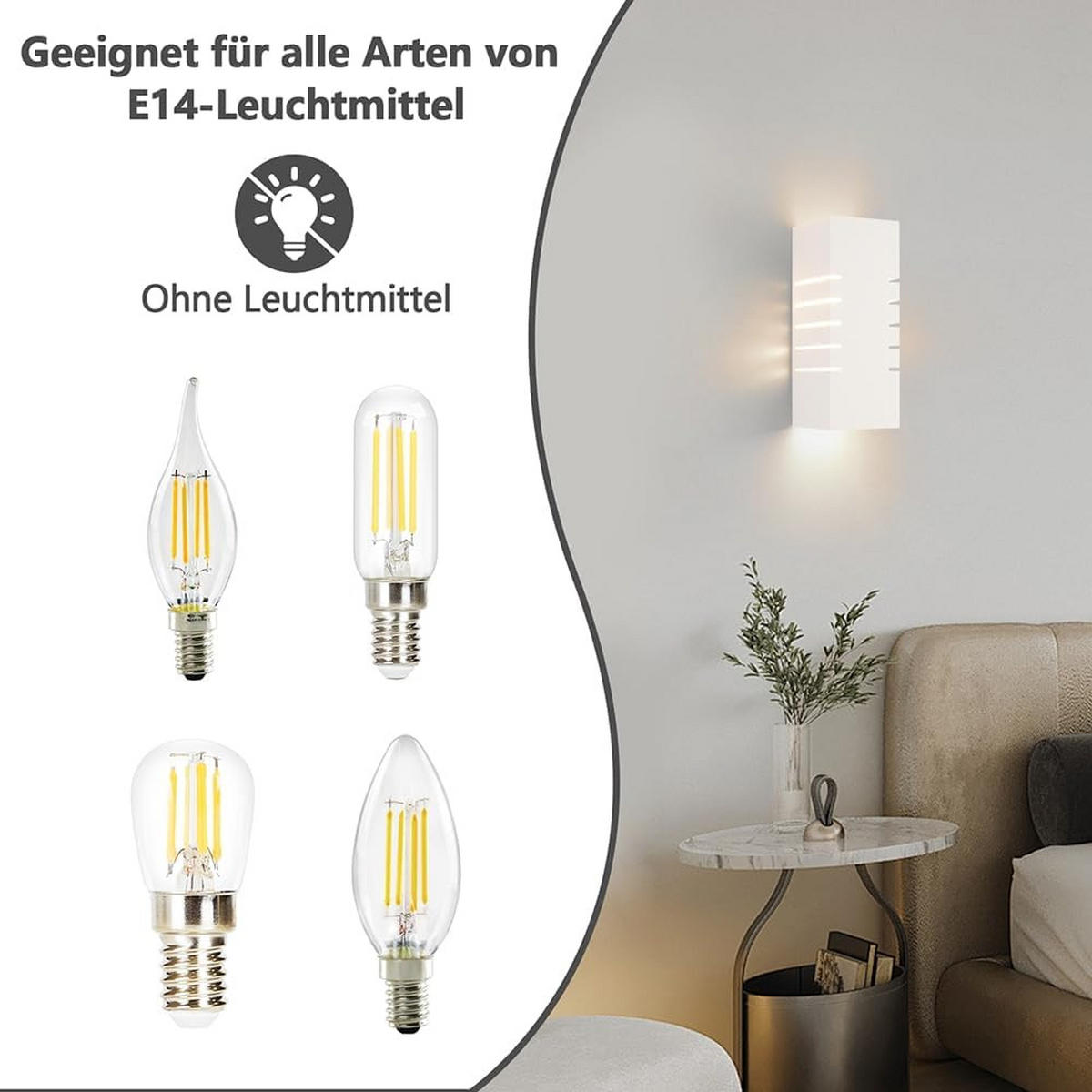 WANDLEUCHTE Llyxh 9.5/9.0/24.5 cm - Weiß, Metall (9.5/9/24.5cm) - ZMH