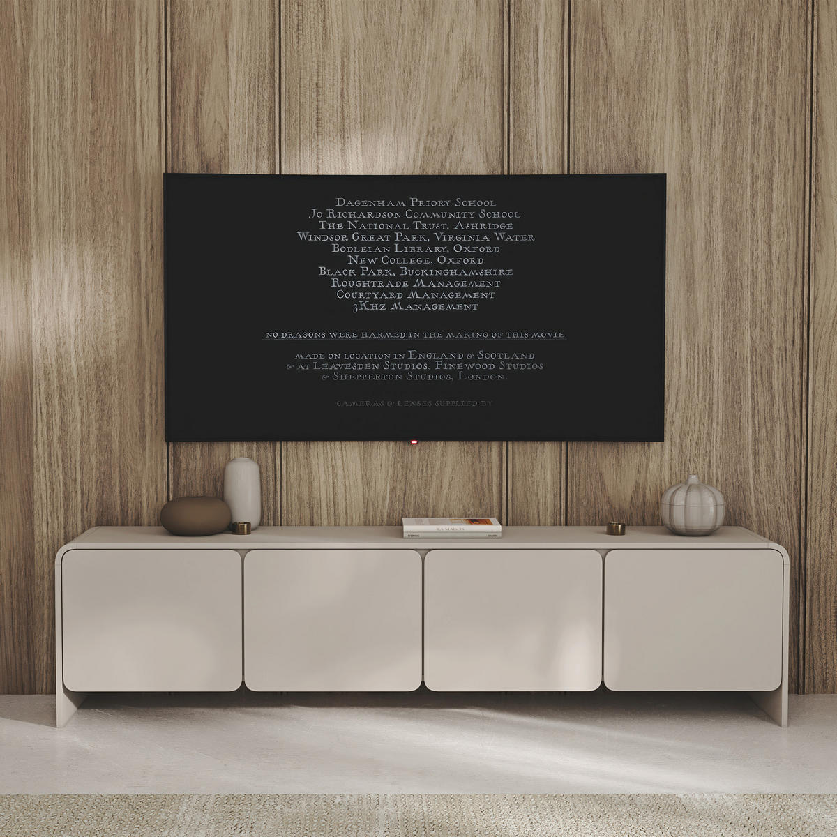 TV stolík so 4 dvierkami, Kašmír, 207cm - kašmírová, kov/kompozitné drevo (207/50.5/39cm) - Selsey