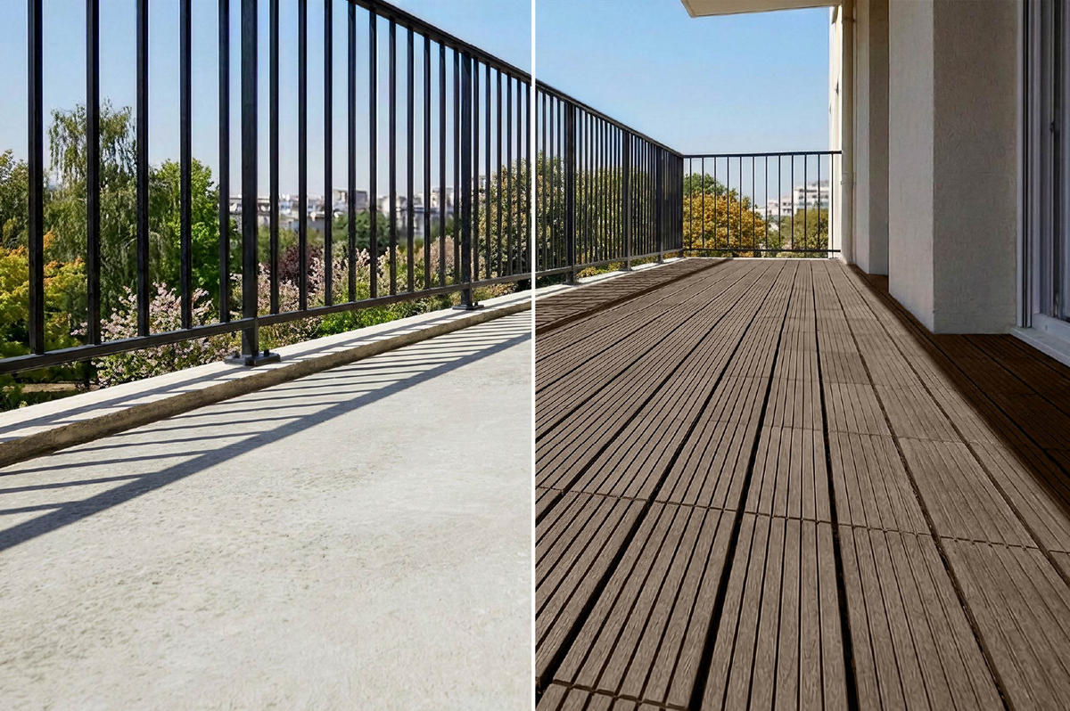 30ER-SET Terrassenplatten aus Verbundwerkstoff SERRA, braun, geriffelt, 30 x 30 cm - Braun, Holzwerkstoff (30/30/2cm) - Casanoov