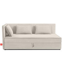 JUGENDBETT ROTI Einzelbett mit Bettkasten, 90x200cm, Bett mit Bonellmatratze, mit Rückenlehne - Creme/Schwarz, Holz/Holzwerkstoff (92/200cm) - KONSIMO®