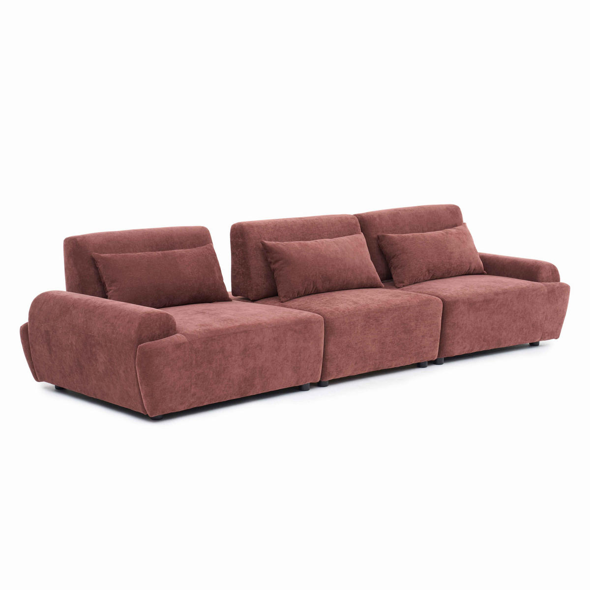 SOFA 3-Sitzer, Rot - Rot, Textil (303/82/109cm) - Oviala