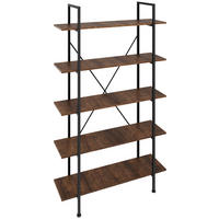 REGAL Glasgow,inklusive Kippschutz, 106 x 34,5 x 179,5 cm,Industrial Holz dunkel, rustikal - Rostfarben, Holz (34.5/179.5/106cm) - tectake
