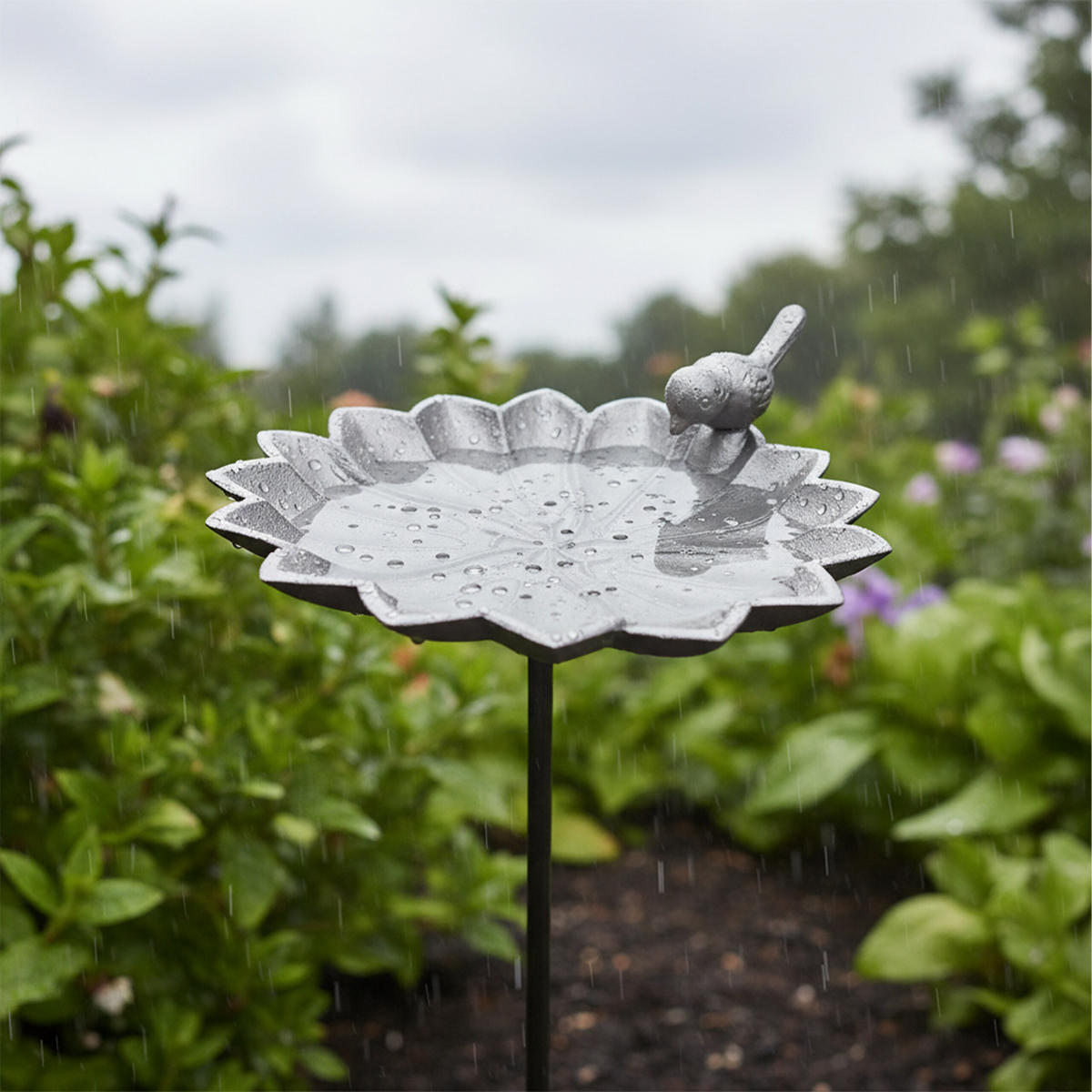 VOGELTRÄNKE - Dunkelbraun, Metall (19.5/93/17cm) - Relaxdays