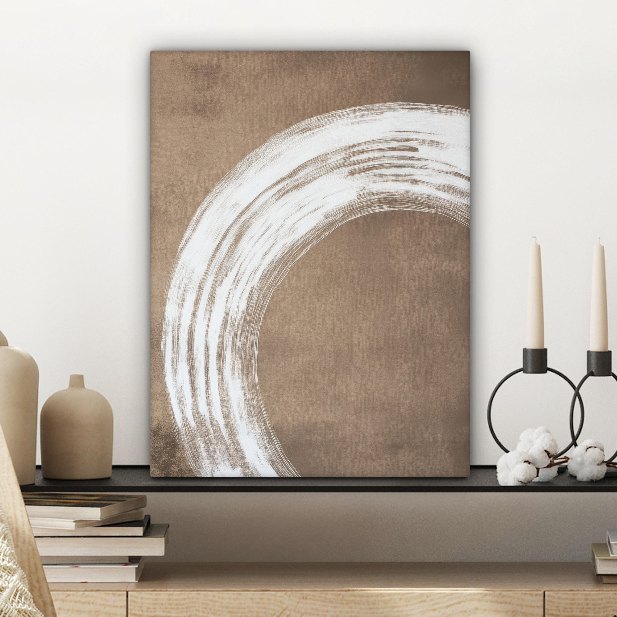 LEINWANDBILD Farbe - Braun - Japandi 30x40 cm - Kupferfarben, Textil (30/40cm) - MuchoWow