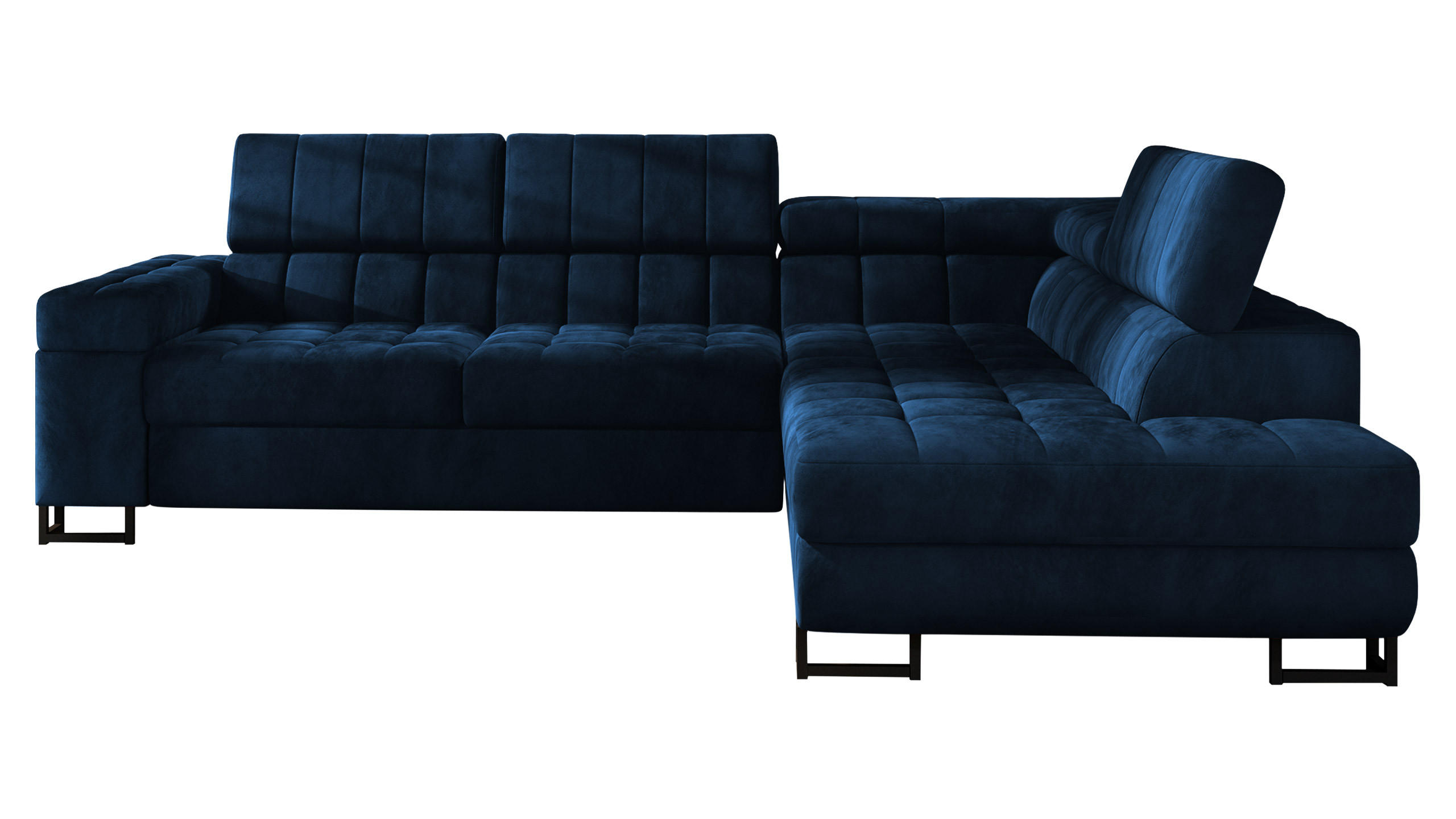 ECKSOFA Laris, Seite: Rechts - Schwarz/Dunkelblau, Holz/Textil (271/203cm) - MIRJAN24