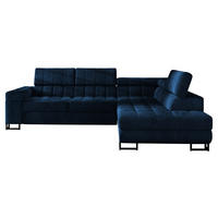 ECKSOFA Laris, Seite: Rechts - Schwarz/Dunkelblau, Holz/Textil (271/203cm) - MIRJAN24
