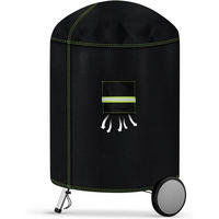ABDECKHAUBE Kugelgrill 600D Oxford Gewebe Ø77 x 90 cm - Schwarz, Textil (77/90/77cm)