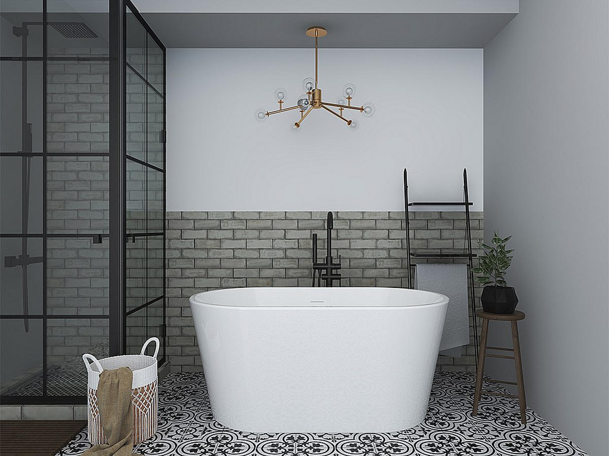 BADEWANNE - 130 cm x 71 cm - Acryl - Weiß - Weiß, Kunststoff (130/58/71cm) - Vente-Unique