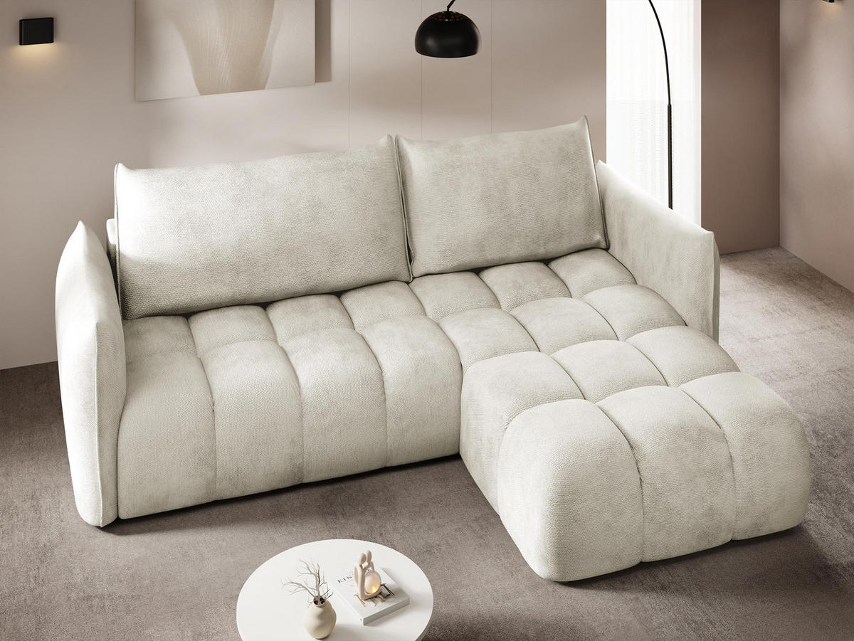 ECKSOFA Marsala, Seite: Rechts - Beige/Schwarz, Holz/Kunststoff (245/167cm) - MIRJAN24