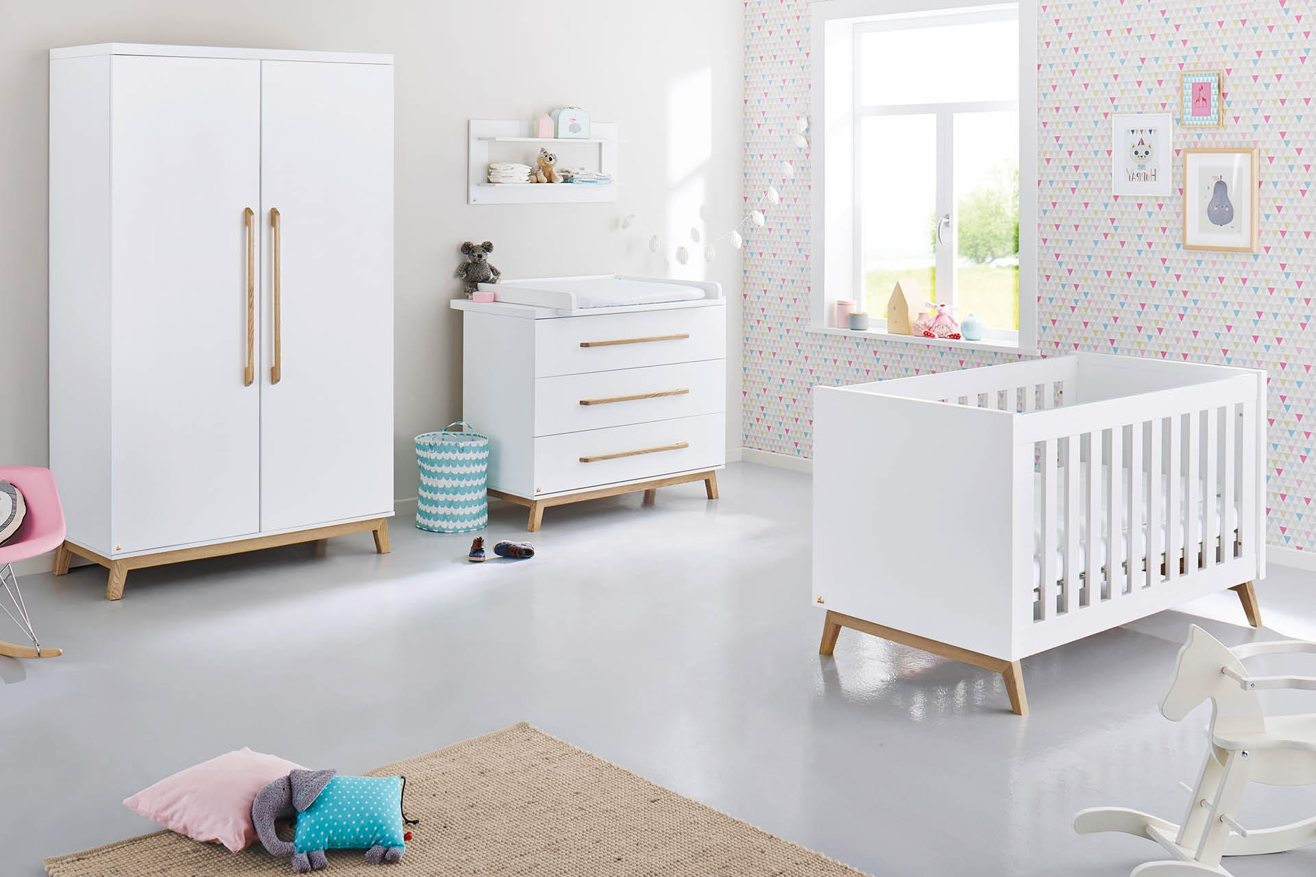 Babyzimmer komplett in weiß Serie Riva