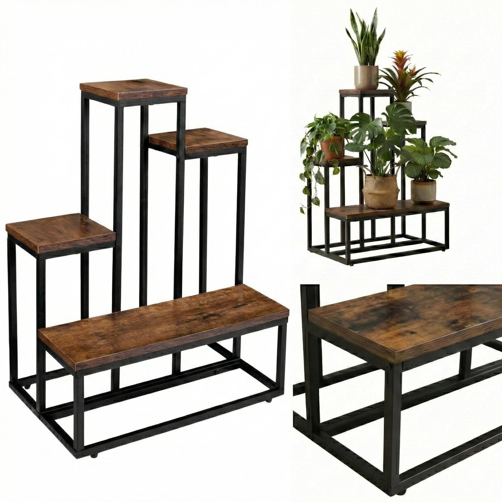 BLUMENTISCH Ilo 51/34/67 cm - Braun, Holzwerkstoff (34/67/51cm) - EDAXO