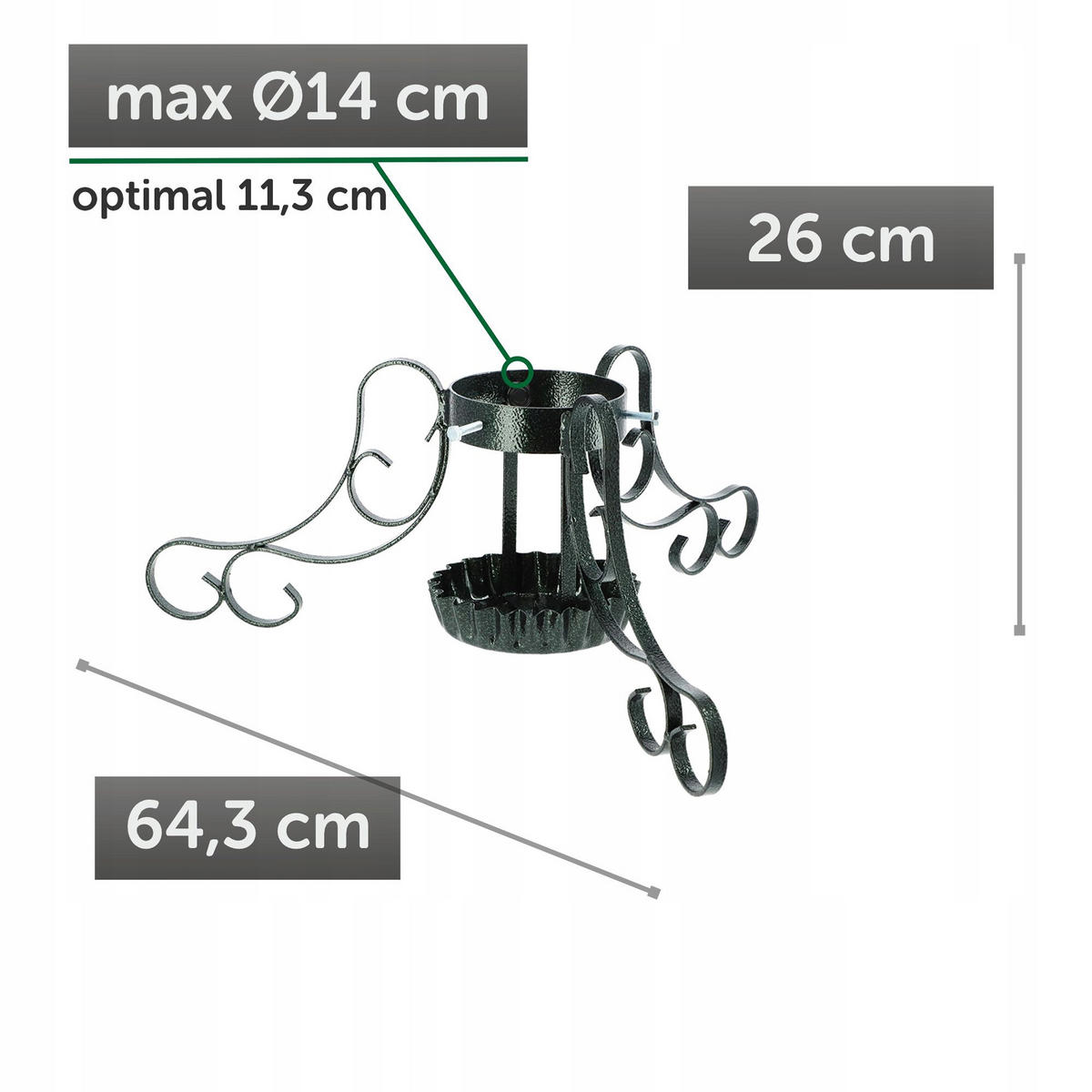 WEIHNACHTSBAUMSTÄNDER aus Stahl 64 cm, grün - Grün, Metall (26cm) - KADAX