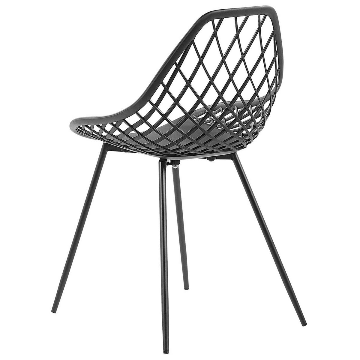 ESSZIMMERSTUHL 2er-Set Kunststoff Schwarz Canton - Schwarz, Kunststoff/Metall (46/86/52cm) - Beliani