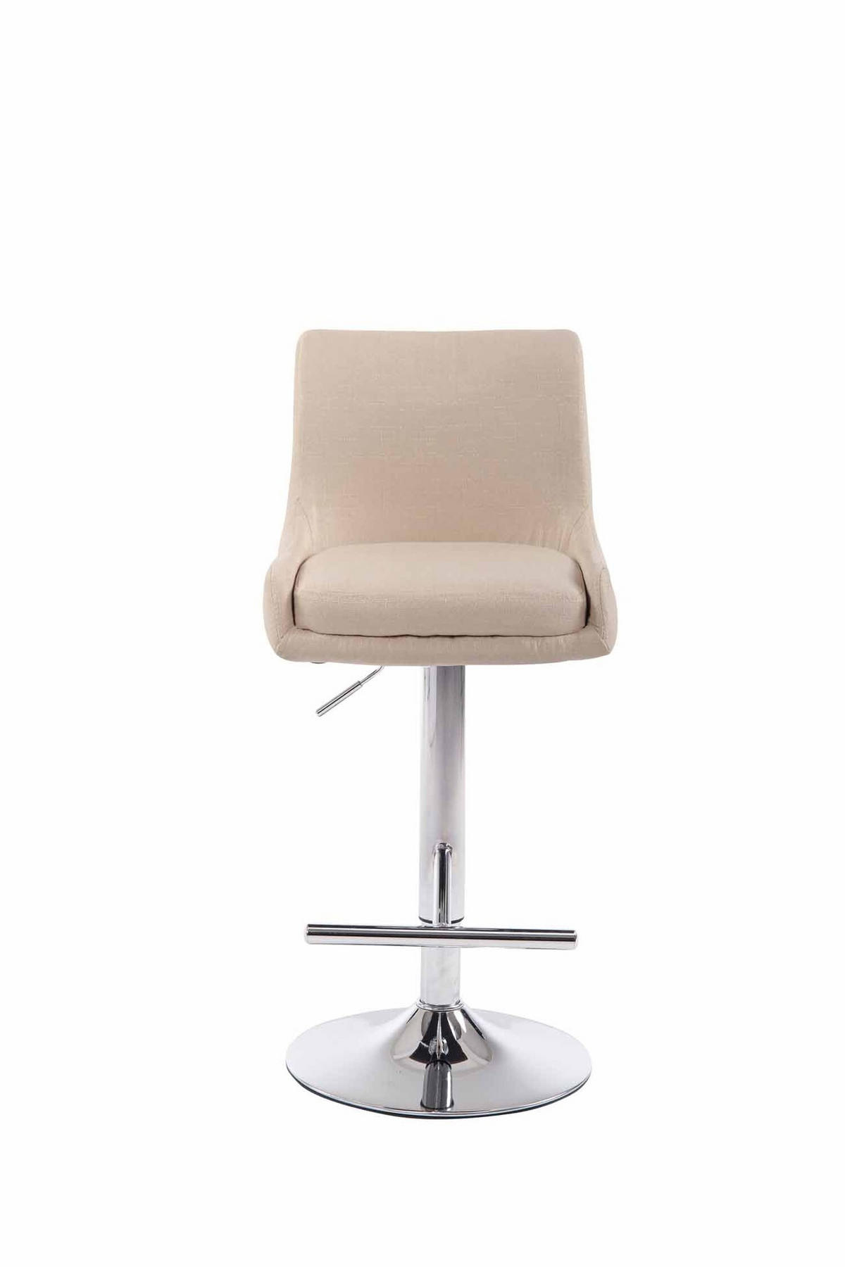 BARHOCKER Cludo, Gestell Metall in Chromoptik, Stoff Creme - Chromfarben/Creme, Textil/Metall (43/100/50cm) - TPFLiving