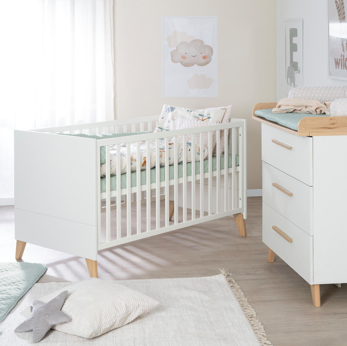 KOMBI-KINDERBETT 70 x 140 cm Leon - Weiß, Holz - Roba