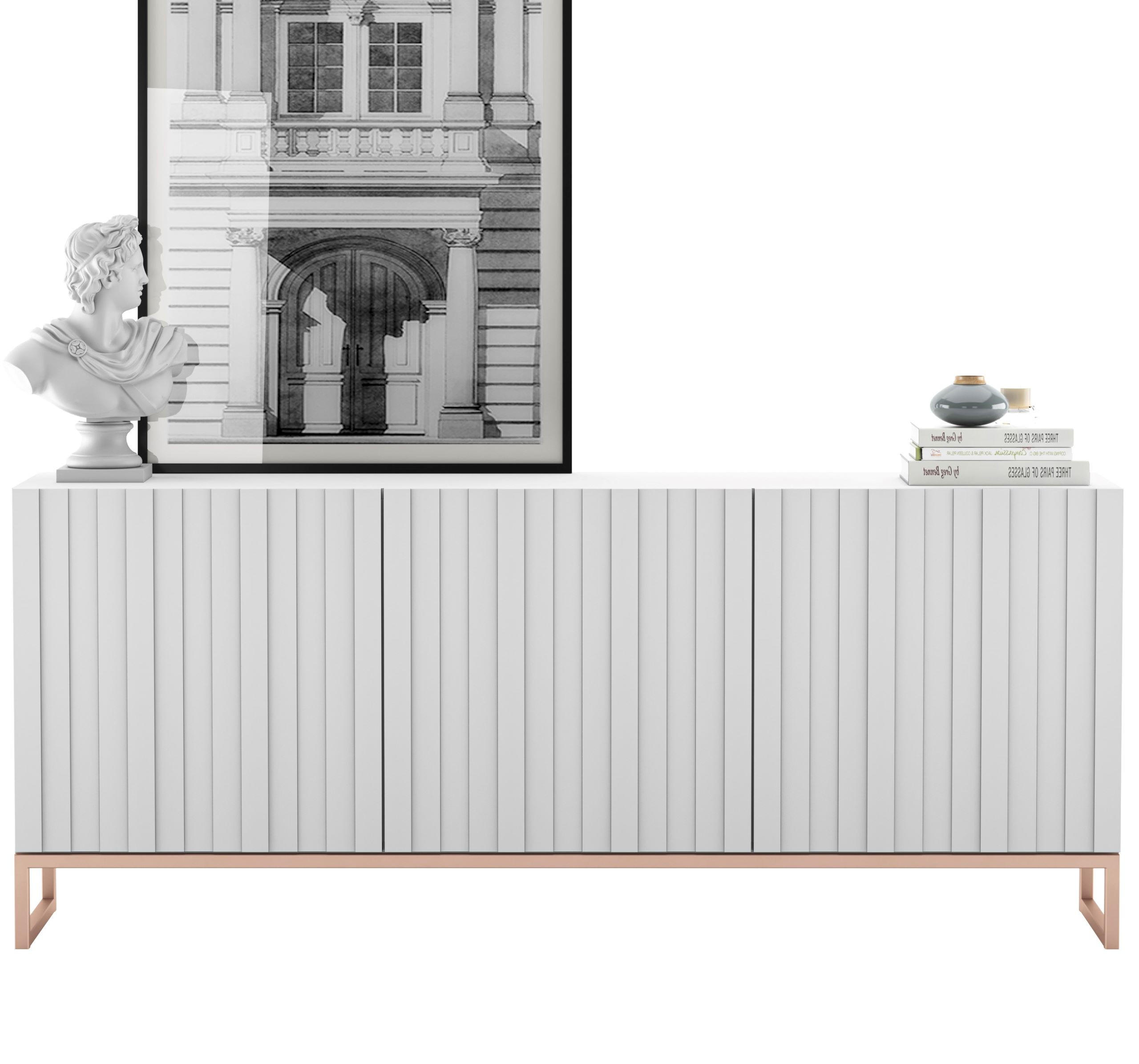 Meble Lindner Kommode Weiß 168x72x36.5 cm