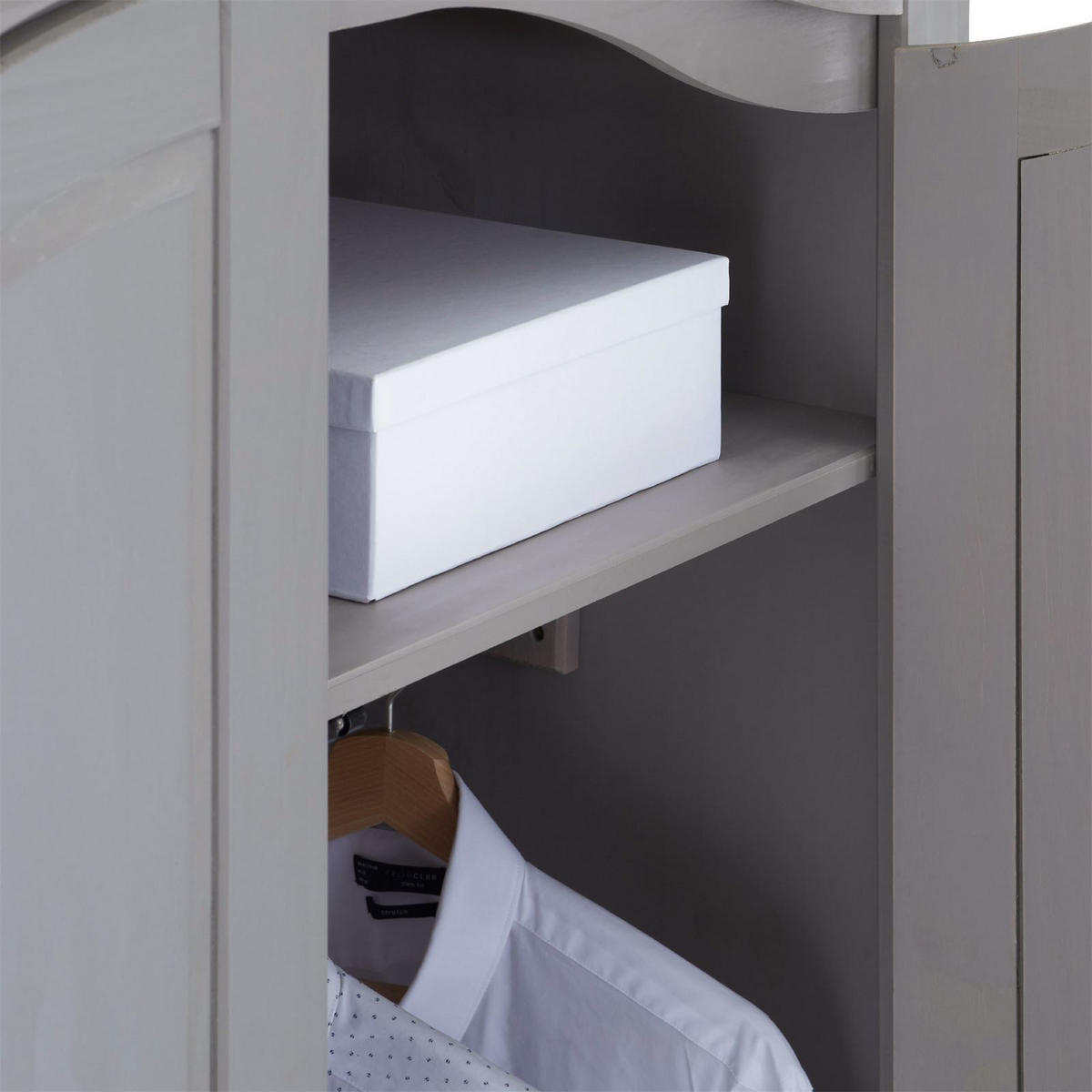 KLEIDERSCHRANK RAMON - Naturfarben/Grau, Holz (100/179/51cm) - CARO-Möbel