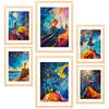 POSTER Set Mit 6 Kinderfilme A3 & A4 Rahmen Aus Hellem Holz - Beige, Papier (29/3cm) - Nacnic