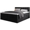 BOXSPRINGBETT PALERMO mit Bettkästen und Bonell Matratze H3 - Schwarz - 200x200 cm - Schwarz, Textil (200/200cm) - Trada