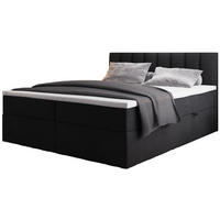 BOXSPRINGBETT PALERMO mit Bettkästen und Bonell Matratze H3 - Schwarz - 180x200 cm - Schwarz, Textil (180/200cm) - Trada